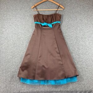 Vintage Y2K Zum Zum Babydoll Dress Juniors Size 1 Brown
